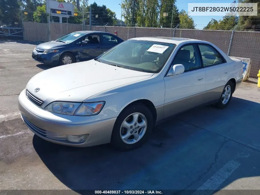 1998 Lexus Es 300 VIN: JT8BF28G2W5022225 Lot: 40489837