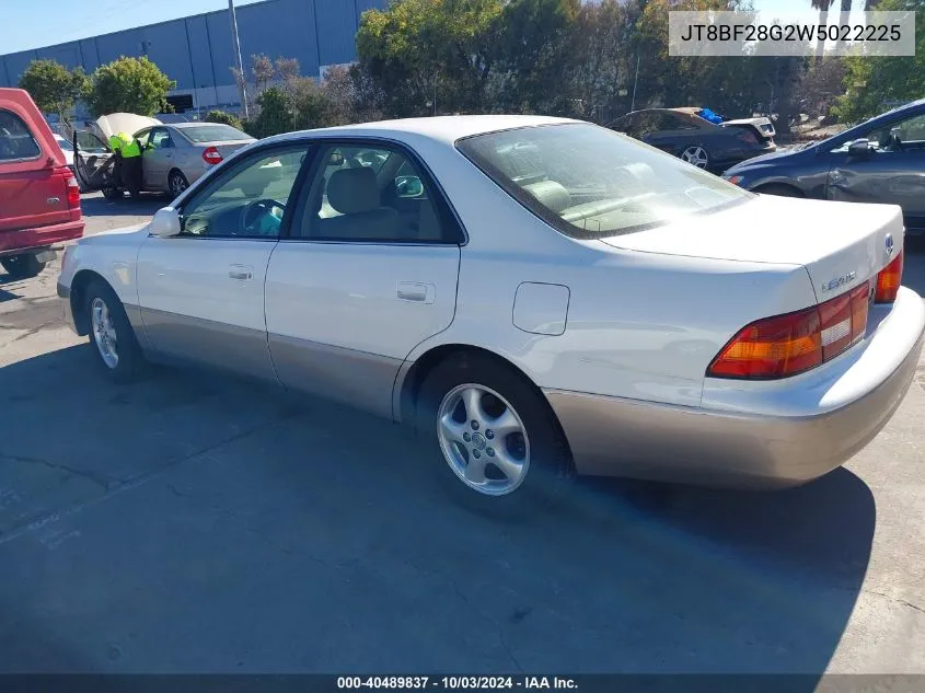 1998 Lexus Es 300 VIN: JT8BF28G2W5022225 Lot: 40489837