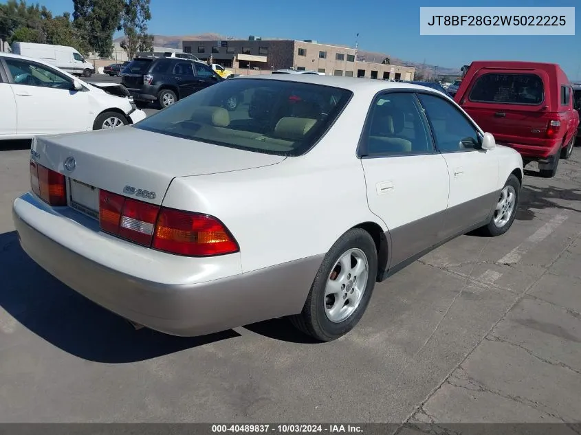 1998 Lexus Es 300 VIN: JT8BF28G2W5022225 Lot: 40489837