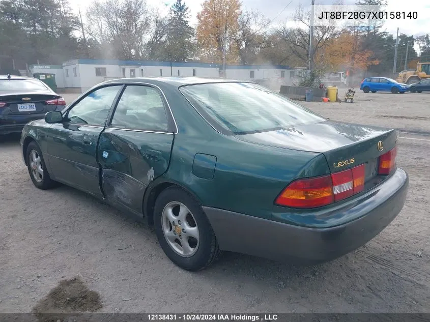 1999 Lexus Es 300 VIN: JT8BF28G7X0158140 Lot: 12138431