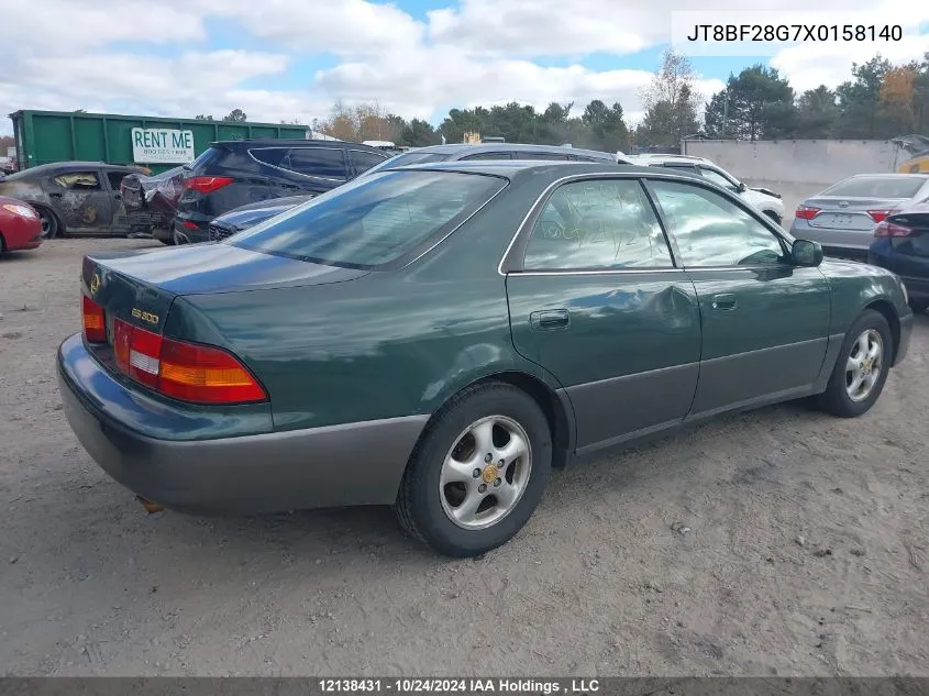 1999 Lexus Es 300 VIN: JT8BF28G7X0158140 Lot: 12138431