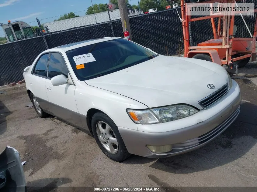 1999 Lexus Es 300 VIN: JT8BF28G8X0151312 Lot: 39727206