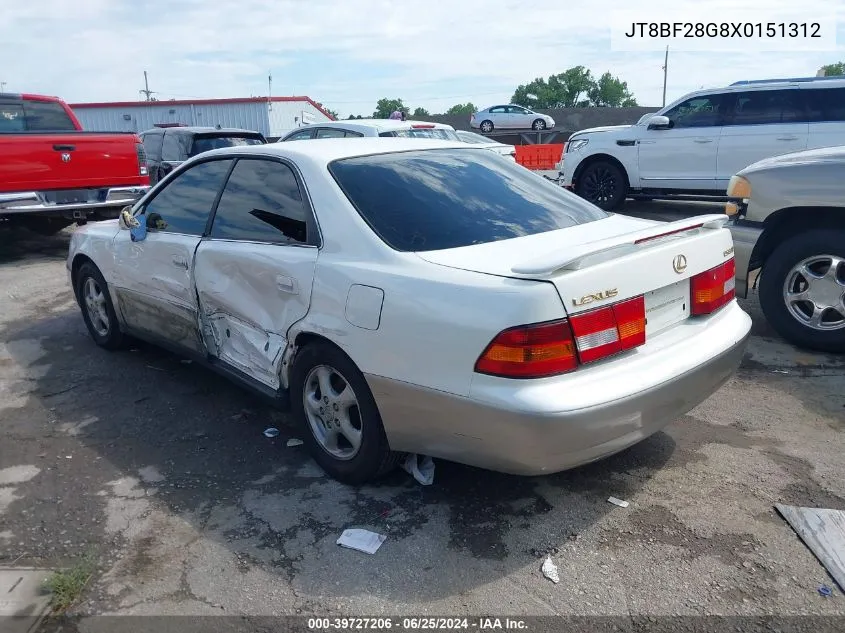 1999 Lexus Es 300 VIN: JT8BF28G8X0151312 Lot: 39727206