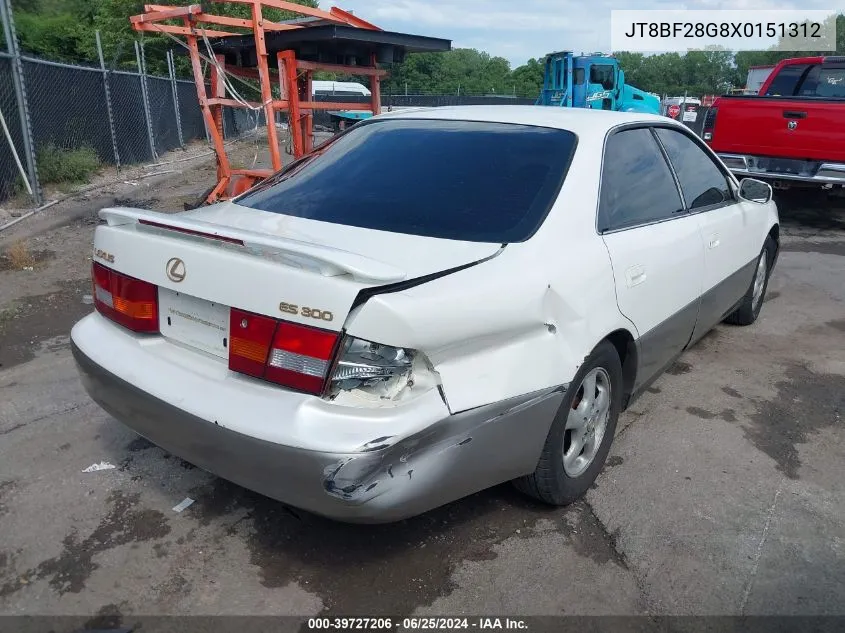 1999 Lexus Es 300 VIN: JT8BF28G8X0151312 Lot: 39727206