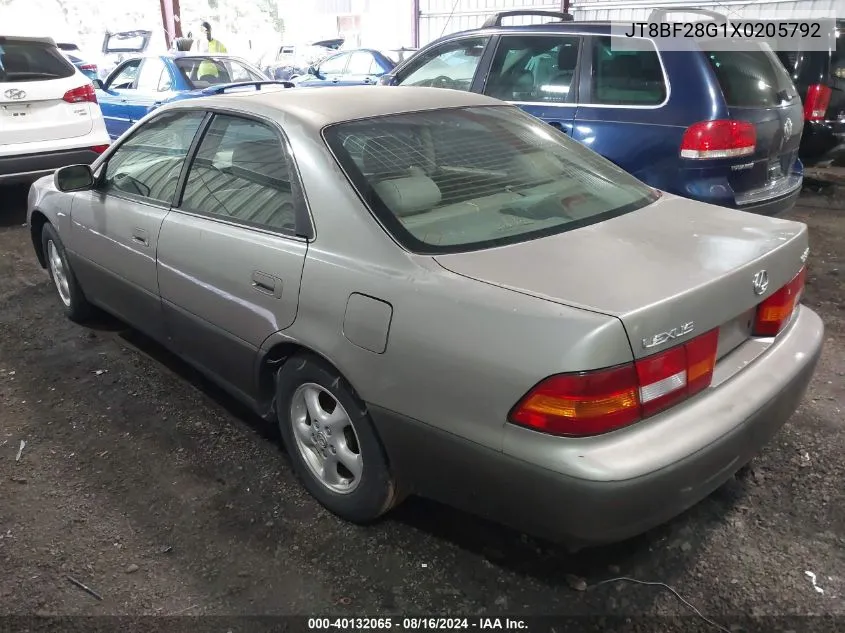 1999 Lexus Es 300 VIN: JT8BF28G1X0205792 Lot: 40132065