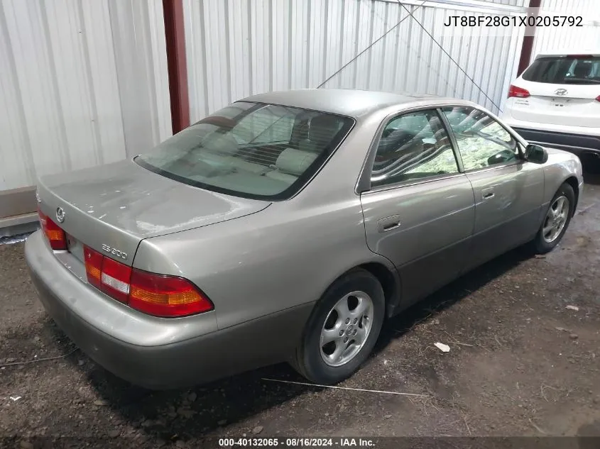 1999 Lexus Es 300 VIN: JT8BF28G1X0205792 Lot: 40132065