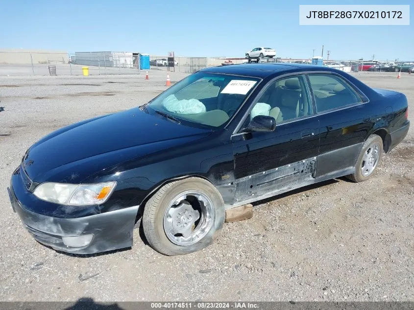 1999 Lexus Es 300 VIN: JT8BF28G7X0210172 Lot: 40174511