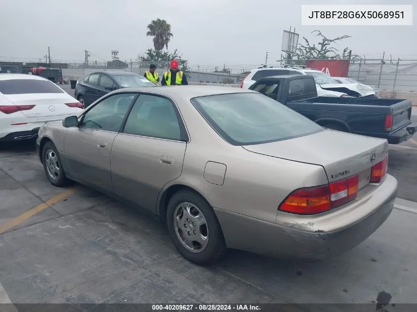 1999 Lexus Es 300 VIN: JT8BF28G6X5068951 Lot: 40209627