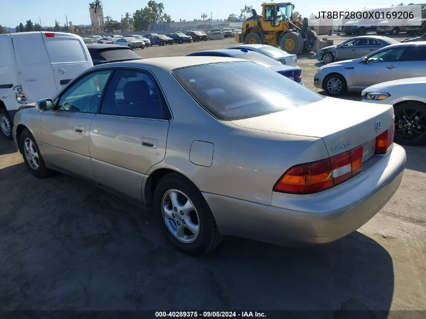 1999 Lexus Es 300 VIN: JT8BF28G0X0169206 Lot: 40289375