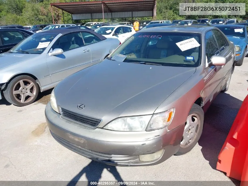 1999 Lexus Es 300 VIN: JT8BF28G6X5072451 Lot: 40295357