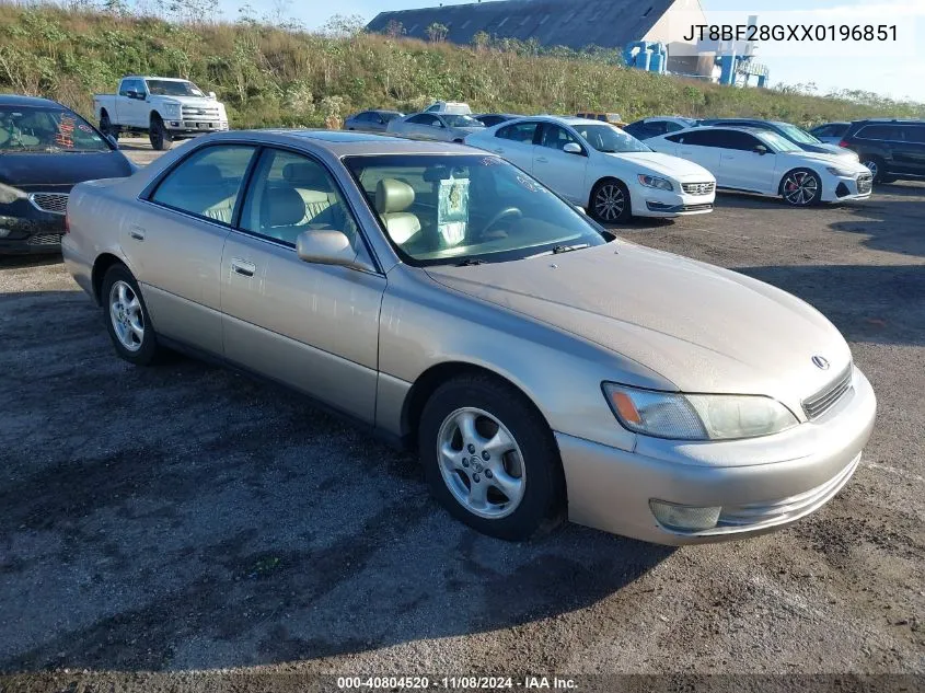 1999 Lexus Es 300 VIN: JT8BF28GXX0196851 Lot: 40804520