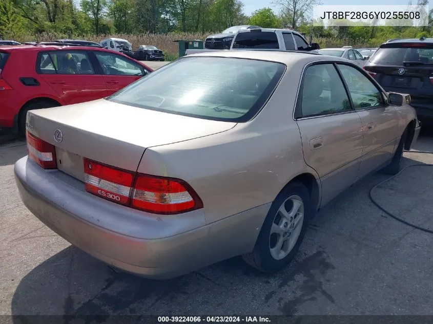 2000 Lexus Es 300 VIN: JT8BF28G6Y0255508 Lot: 39224066