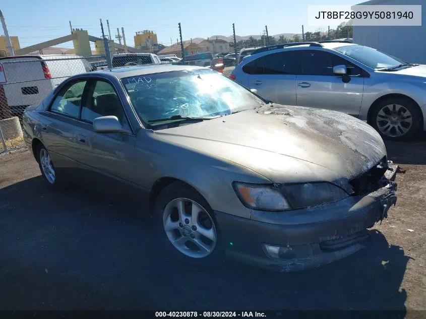 2000 Lexus Es 300 VIN: JT8BF28G9Y5081940 Lot: 40230878