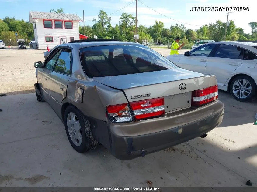 2000 Lexus Es 300 VIN: JT8BF28G6Y0270896 Lot: 40239366