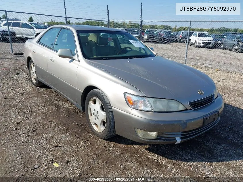 2000 Lexus Es 300 VIN: JT8BF28G7Y5092970 Lot: 40293353