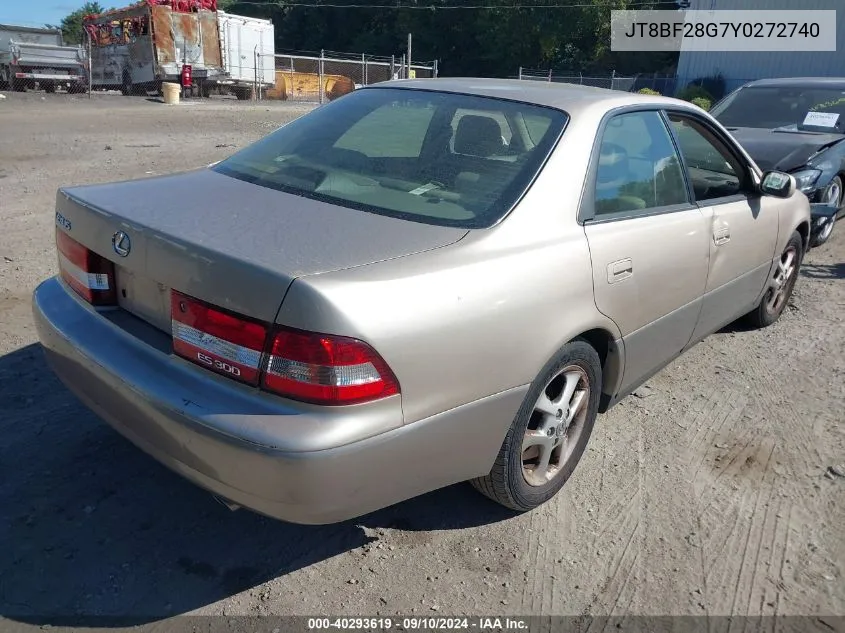 2000 Lexus Es 300 VIN: JT8BF28G7Y0272740 Lot: 40293619