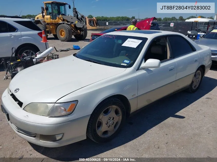 2000 Lexus Es 300 VIN: JT8BF28G4Y0283002 Lot: 40306625