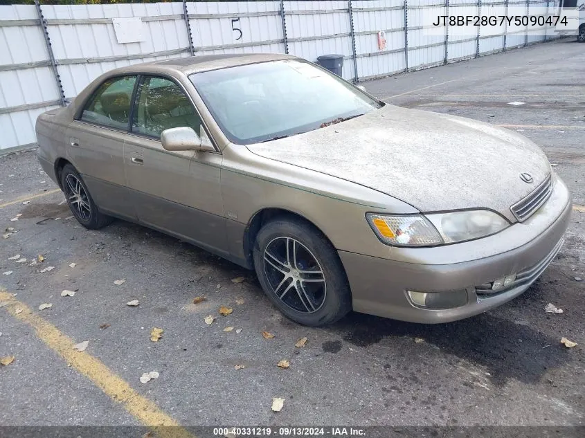 2000 Lexus Es 300 VIN: JT8BF28G7Y5090474 Lot: 40331219