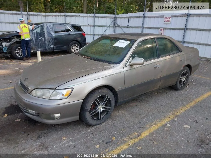 2000 Lexus Es 300 VIN: JT8BF28G7Y5090474 Lot: 40331219