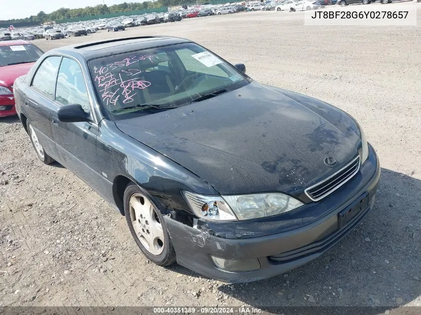 2000 Lexus Es 300 VIN: JT8BF28G6Y0278657 Lot: 40351389