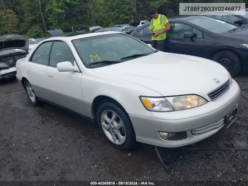 2000 Lexus Es 300 VIN: JT8BF28G3Y0246877 Lot: 40365916