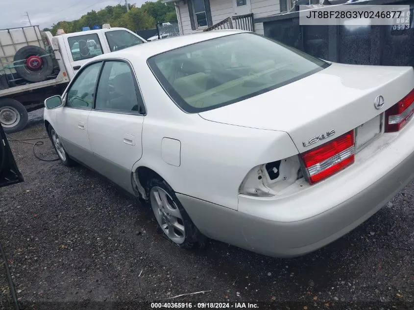 2000 Lexus Es 300 VIN: JT8BF28G3Y0246877 Lot: 40365916