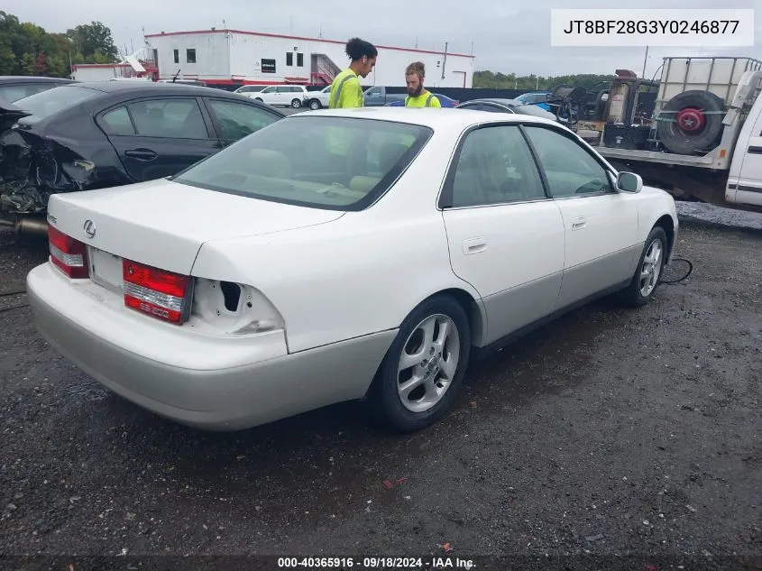 2000 Lexus Es 300 VIN: JT8BF28G3Y0246877 Lot: 40365916