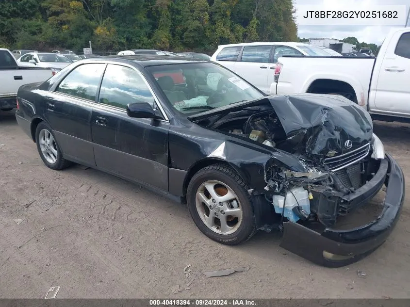 2000 Lexus Es 300 VIN: JT8BF28G2Y0251682 Lot: 40418394