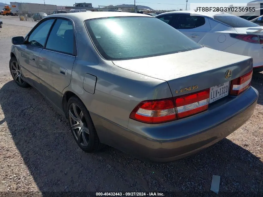 2000 Lexus Es 300 VIN: JT8BF28G3Y0256955 Lot: 40432443