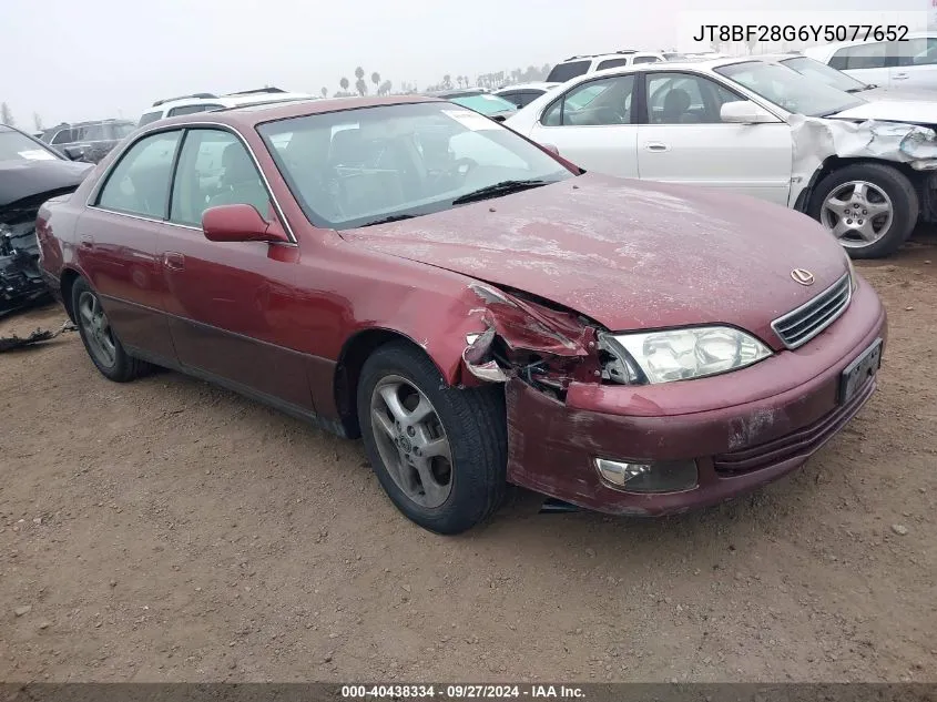 2000 Lexus Es 300 VIN: JT8BF28G6Y5077652 Lot: 40438334