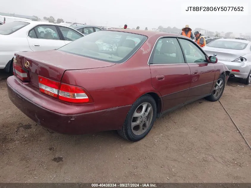 2000 Lexus Es 300 VIN: JT8BF28G6Y5077652 Lot: 40438334