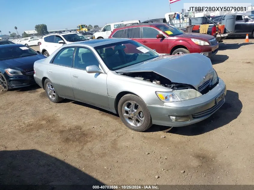 2000 Lexus Es 300 VIN: JT8BF28GXY5079081 Lot: 40703556