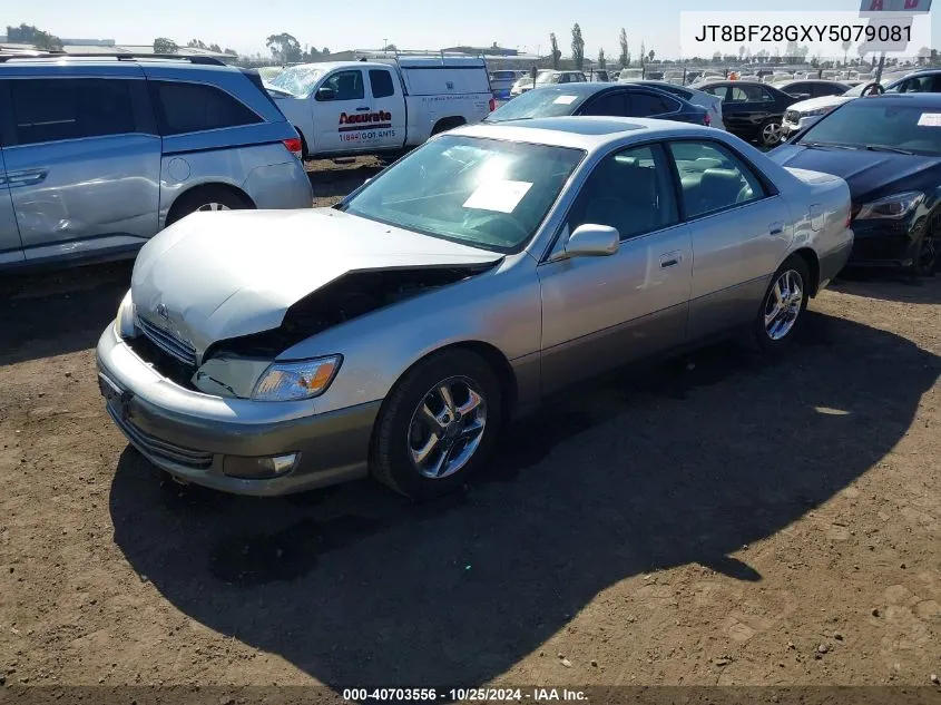 2000 Lexus Es 300 VIN: JT8BF28GXY5079081 Lot: 40703556