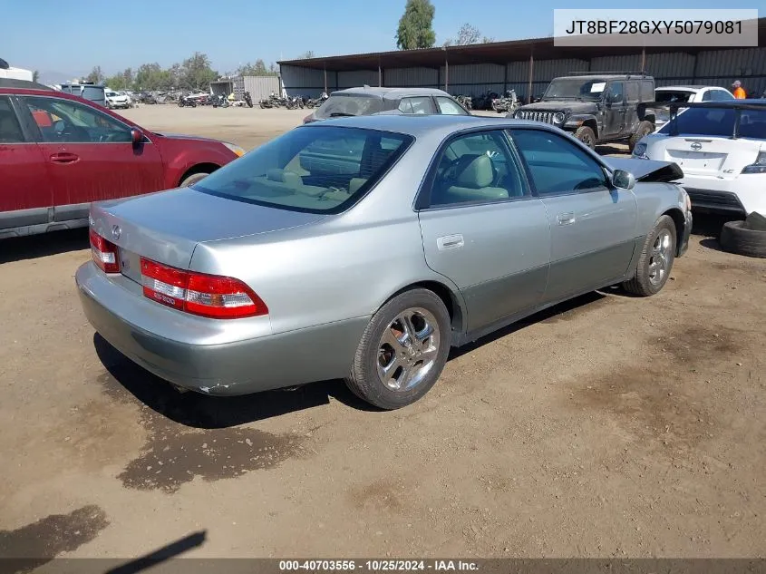 2000 Lexus Es 300 VIN: JT8BF28GXY5079081 Lot: 40703556