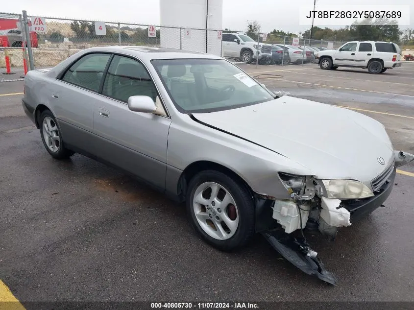 2000 Lexus Es 300 VIN: JT8BF28G2Y5087689 Lot: 40805730