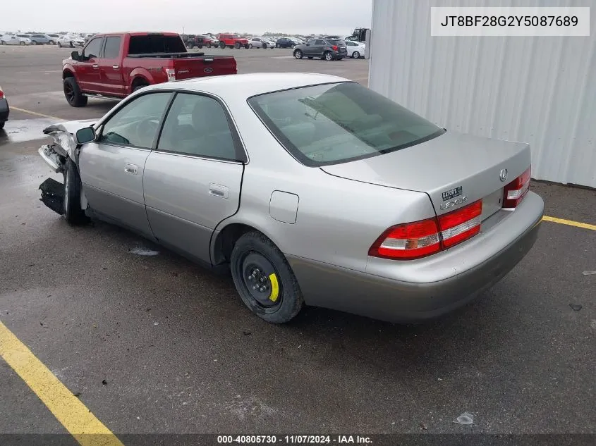 2000 Lexus Es 300 VIN: JT8BF28G2Y5087689 Lot: 40805730