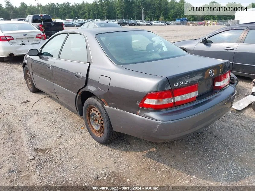 2001 Lexus Es 300 VIN: JT8BF28G810330084 Lot: 40103627