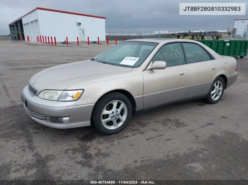 2001 Lexus Es 300 VIN: JT8BF28G810332983 Lot: 40754589