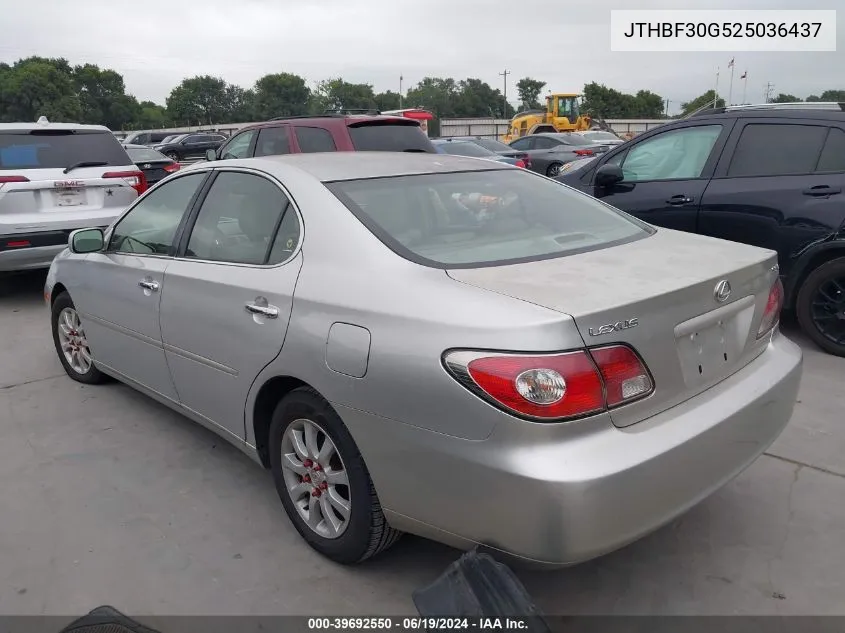 2002 Lexus Es 300 VIN: JTHBF30G525036437 Lot: 39692550