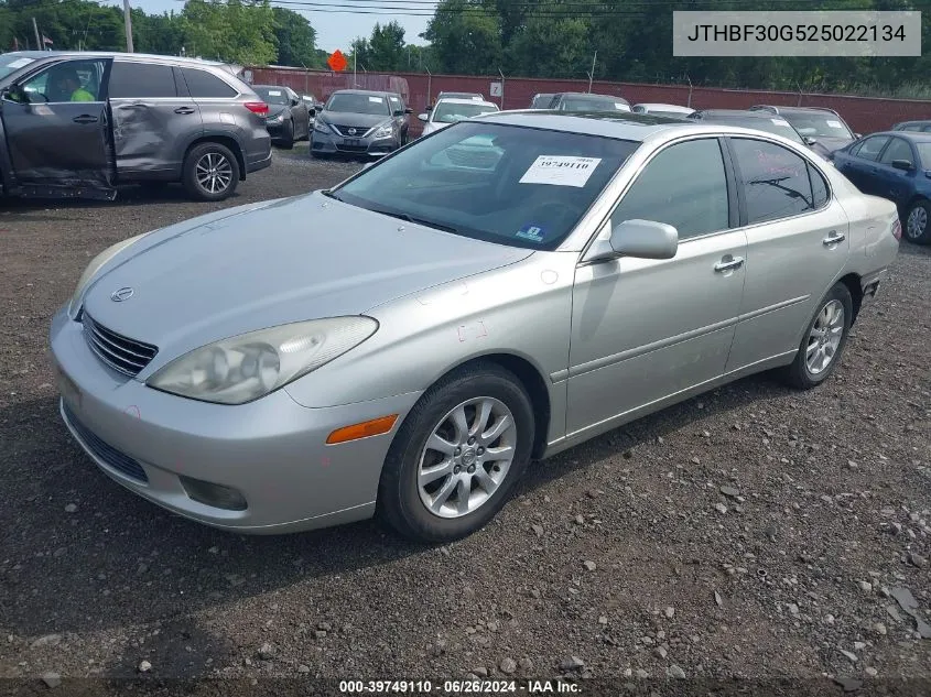 2002 Lexus Es 300 VIN: JTHBF30G525022134 Lot: 39749110