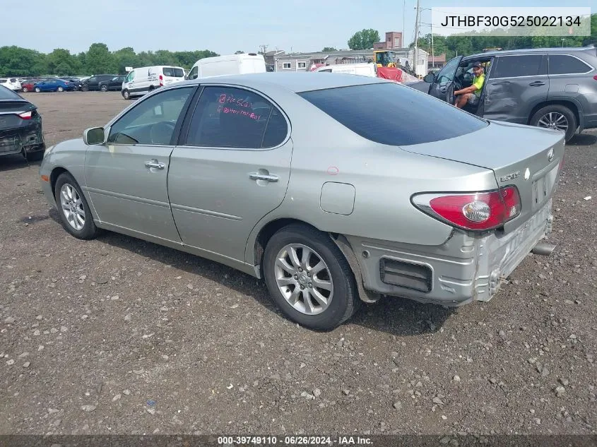 2002 Lexus Es 300 VIN: JTHBF30G525022134 Lot: 39749110