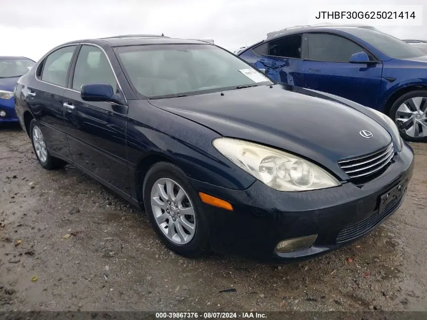 2002 Lexus Es 300 VIN: JTHBF30G625021414 Lot: 39867376