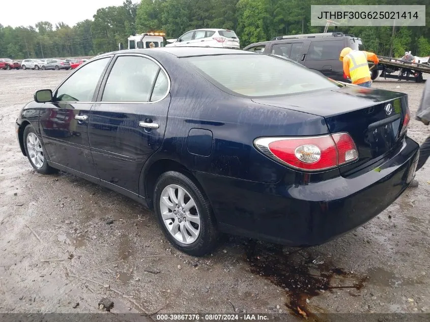 2002 Lexus Es 300 VIN: JTHBF30G625021414 Lot: 39867376