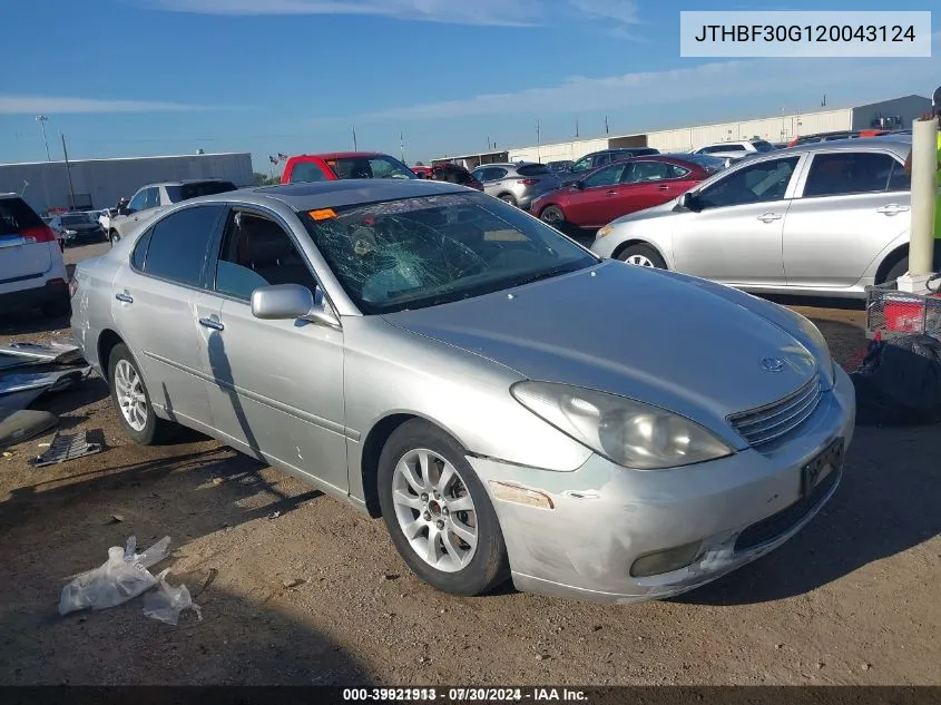 2002 Lexus Es 300 Base (A4) VIN: JTHBF30G120043124 Lot: 39921913