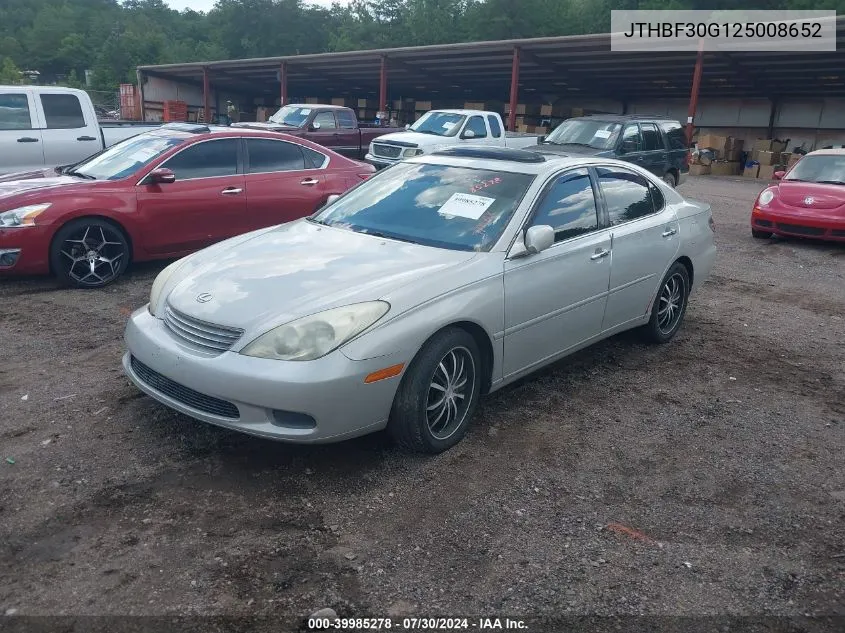 2002 Lexus Es 300 VIN: JTHBF30G125008652 Lot: 39985278