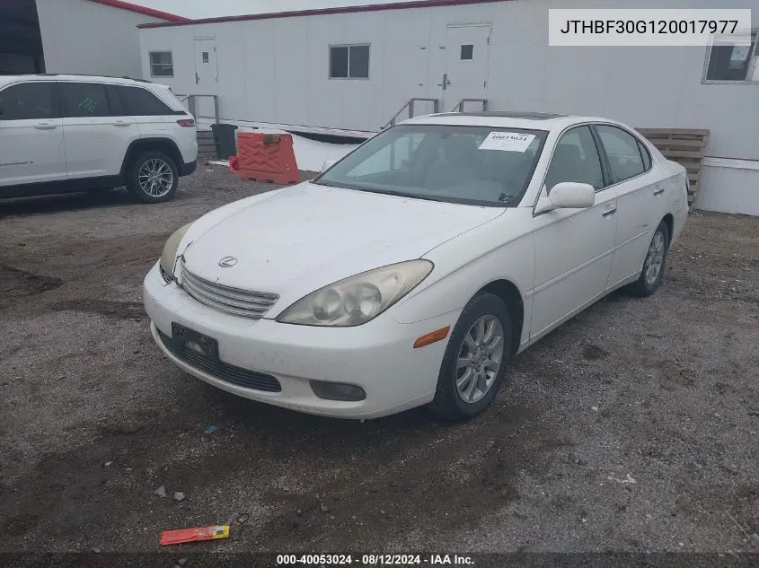 2002 Lexus Es 300 VIN: JTHBF30G120017977 Lot: 40053024