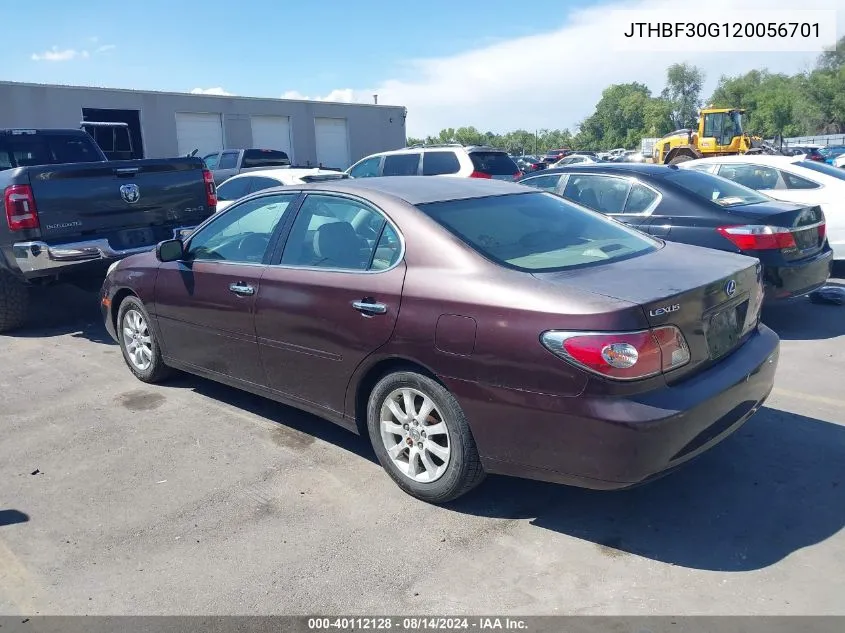 2002 Lexus Es 300 VIN: JTHBF30G120056701 Lot: 40112128