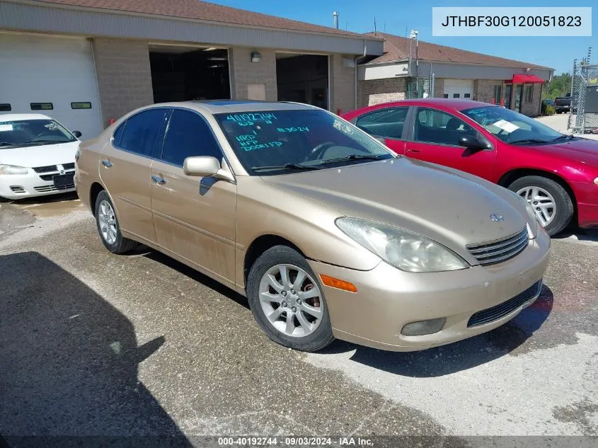 2002 Lexus Es 300 VIN: JTHBF30G120051823 Lot: 40192744