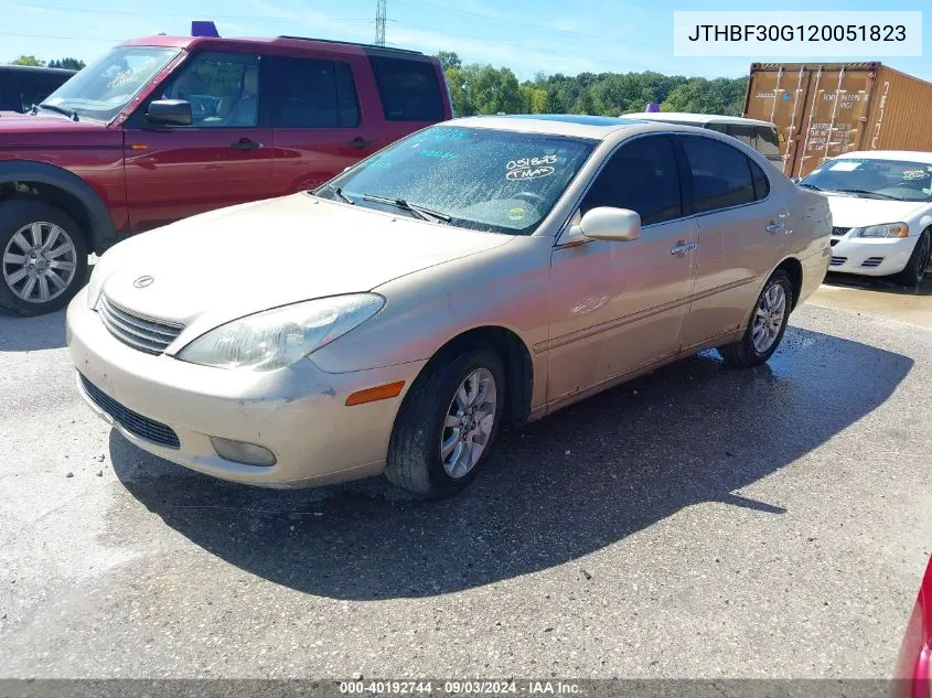 2002 Lexus Es 300 VIN: JTHBF30G120051823 Lot: 40192744