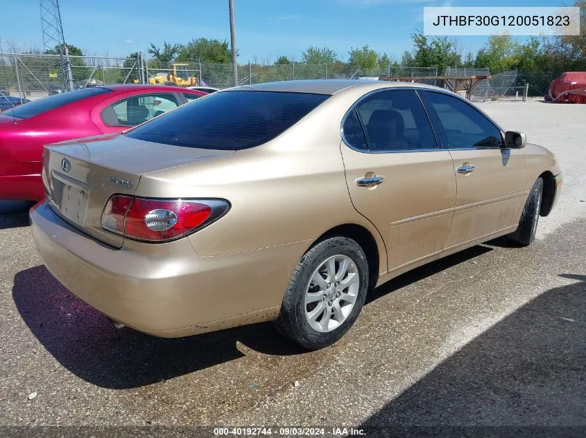 2002 Lexus Es 300 VIN: JTHBF30G120051823 Lot: 40192744